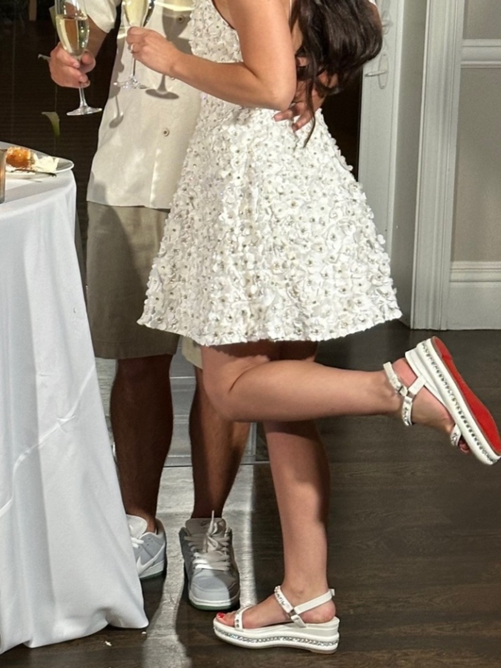 Alice and Olivia by Stacey bendet Floral white diamond dress